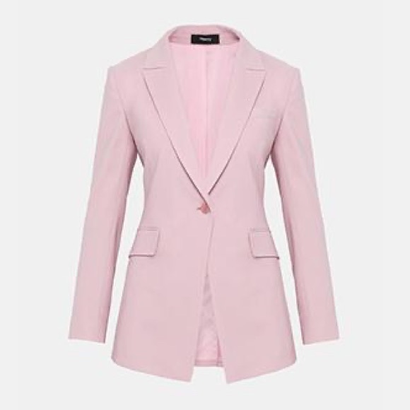 Theory Etiennette Stretch-wool Blazer In Berry Tint - Picture 1 of 10